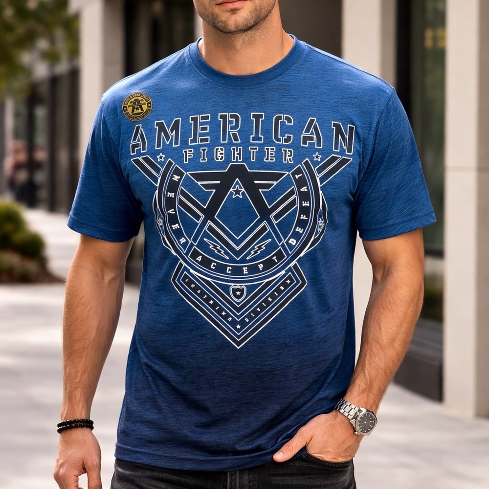 American Fighter Men's Navy & White Geometric Graphic Tee